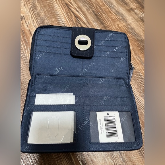 Vera Bradley RFID Turnlock Wallet in Classic Navy. NWT. - Picture 6 of 11